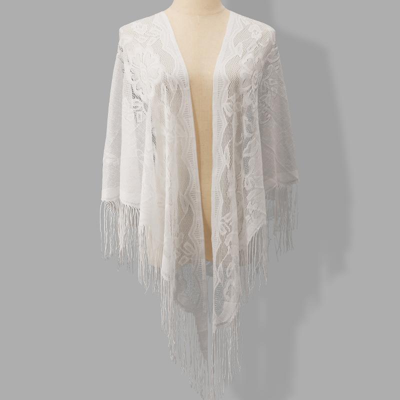 Shawl Wrap Winter - Écharpe de mariée à franges et