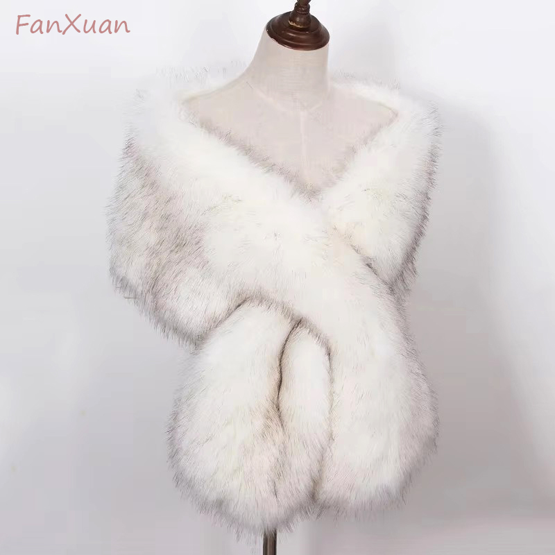 Shawl Wrap Winter - Fausse fourrure de renard pour femmes,