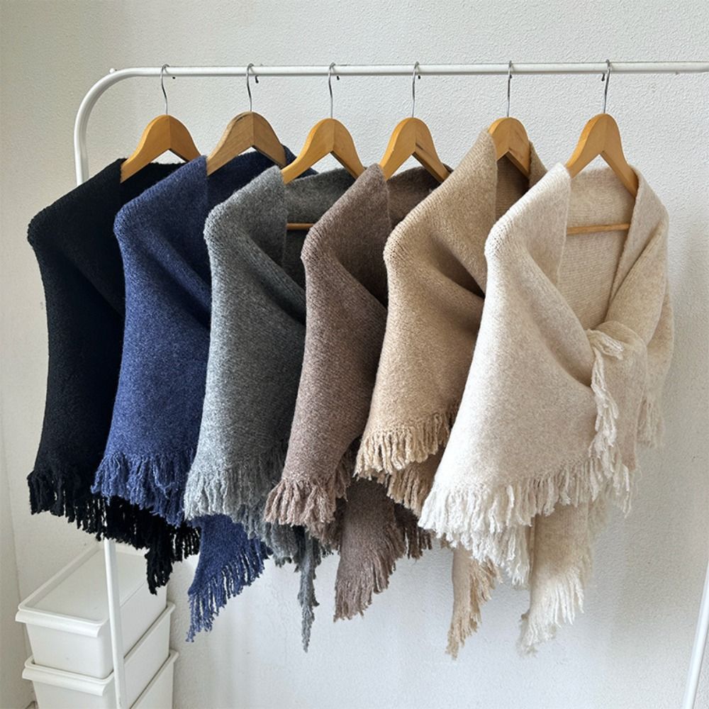 Shawl Wrap Winter - Châle Triangle tricoté épais de haute
