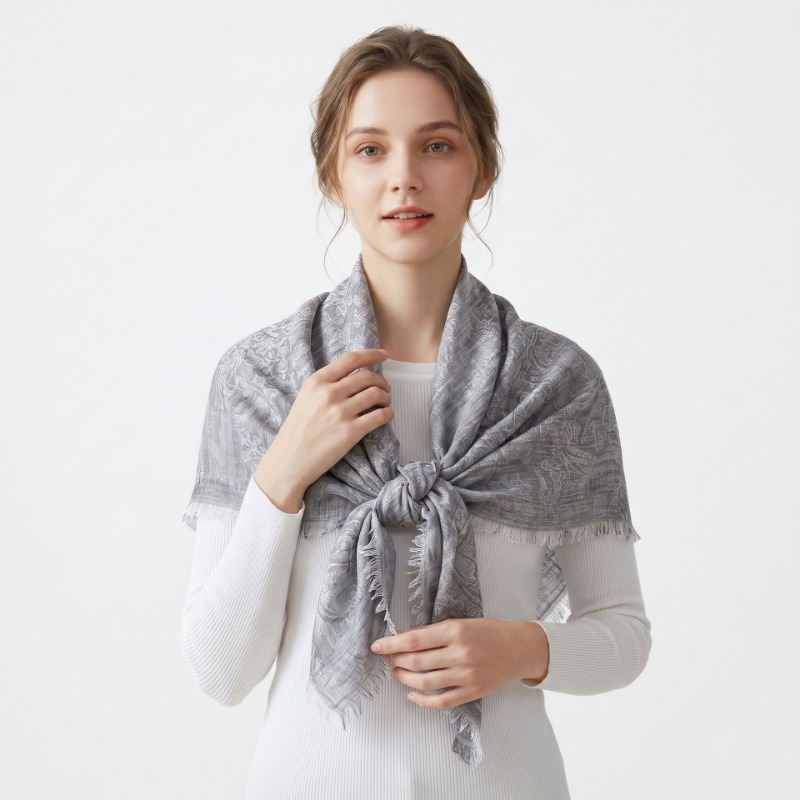 Écharpe florale en laine mélan - Shawl Wrap Winter avis et prix