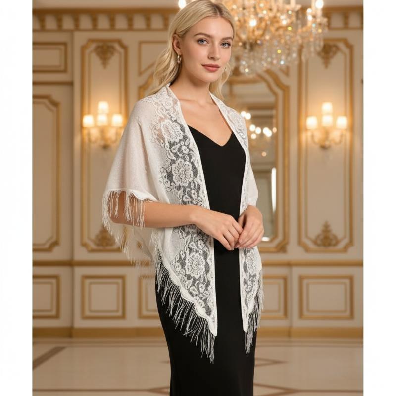 Écharpe de mariée à franges et - Shawl Wrap Winter avis et prix